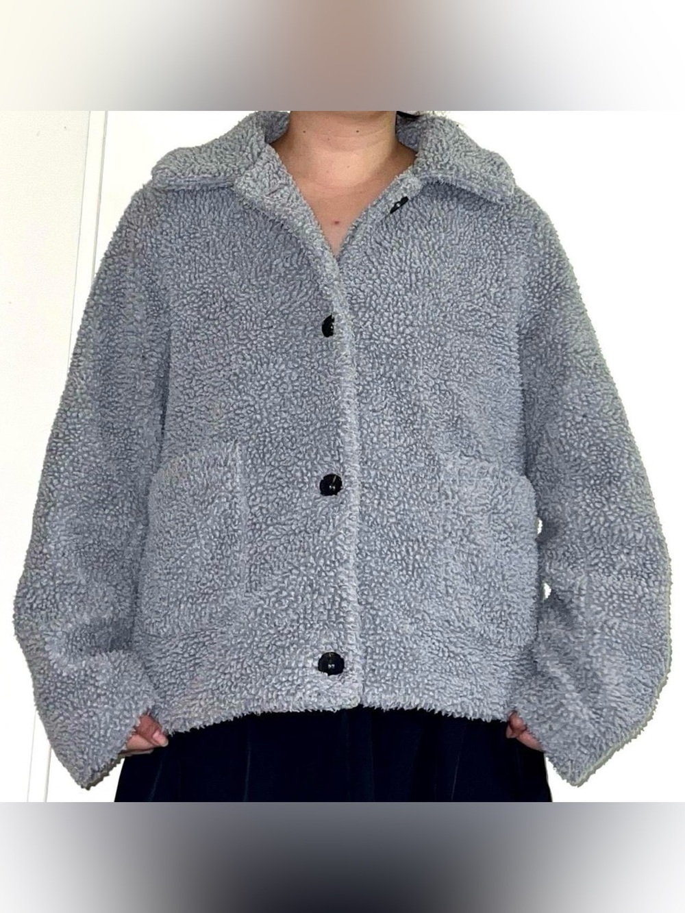 Button up Gray sherpa jacket